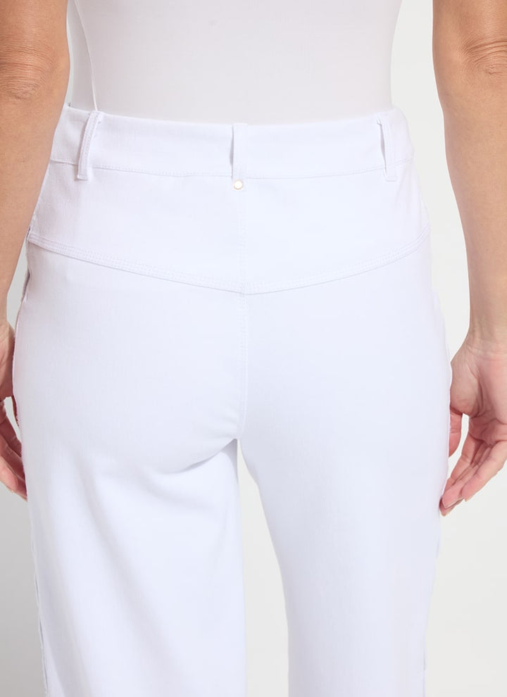 Willa Scallop Studded Cropped Denim in White