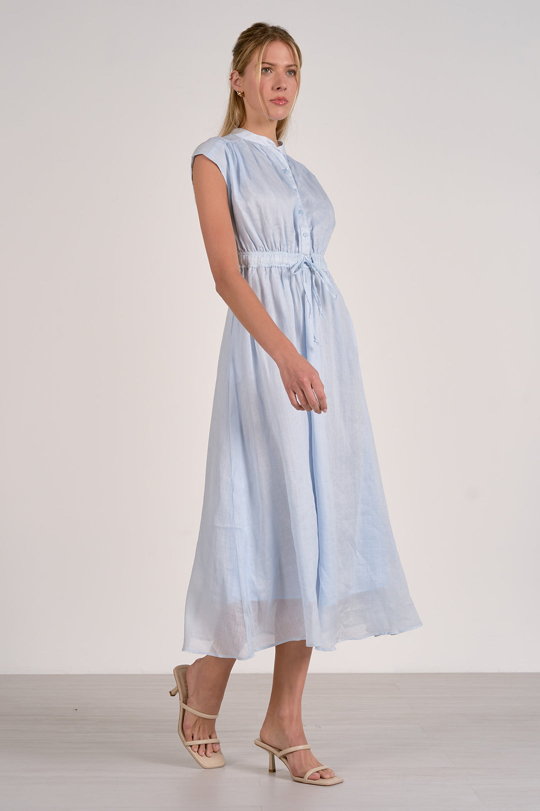 Blue Belted Midi Dress – Shop Wrens