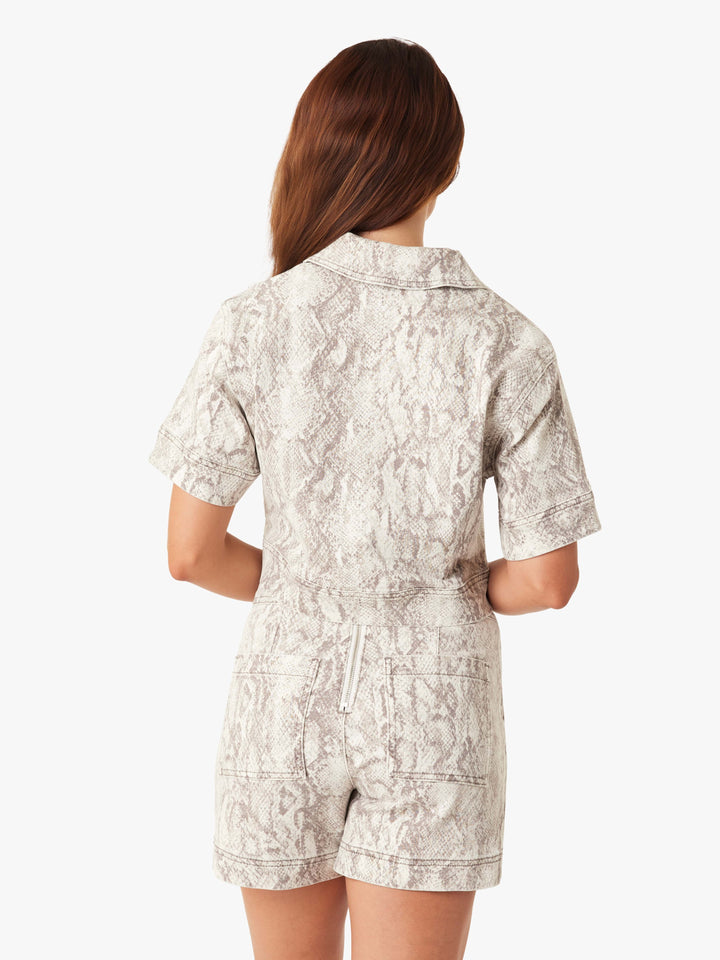 Snakeskin Popover Top