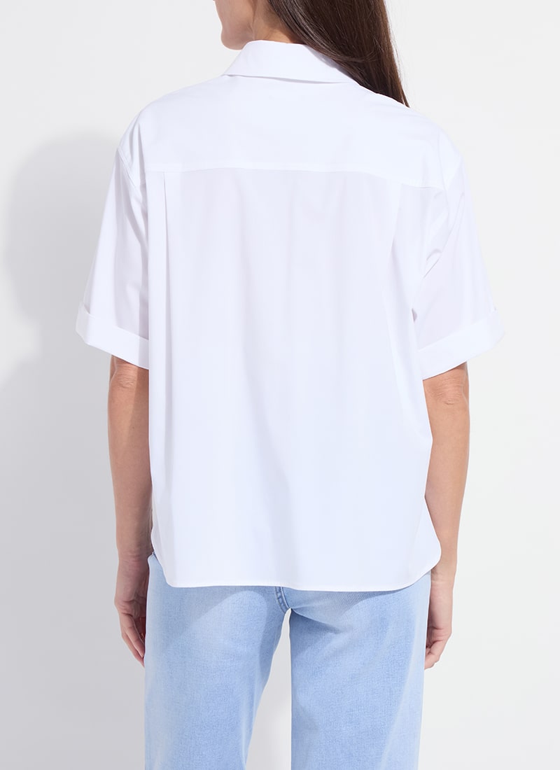Corinna Oversized White Cropped Shirt