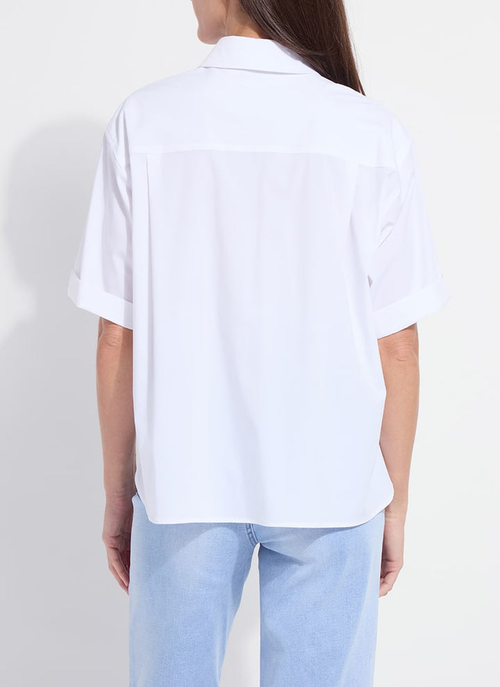 Corinna Oversized White Cropped Shirt