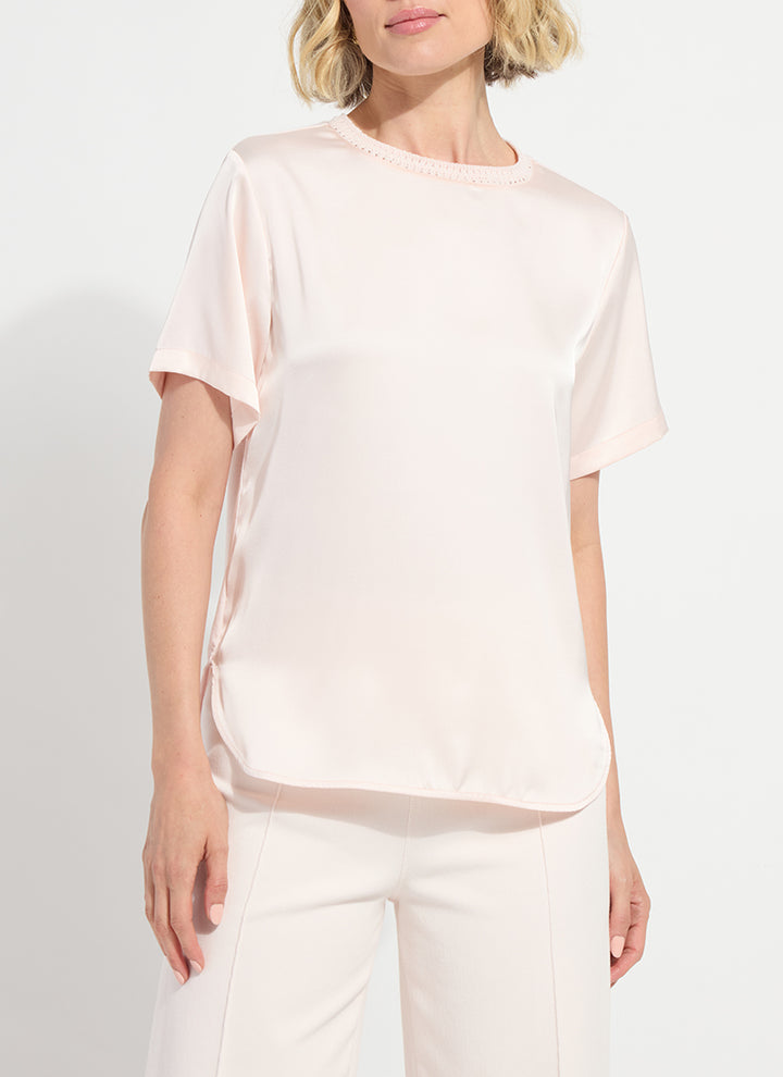 Crochet Neck Band Mixed Media Top