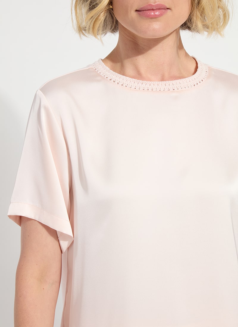 Crochet Neck Band Mixed Media Top