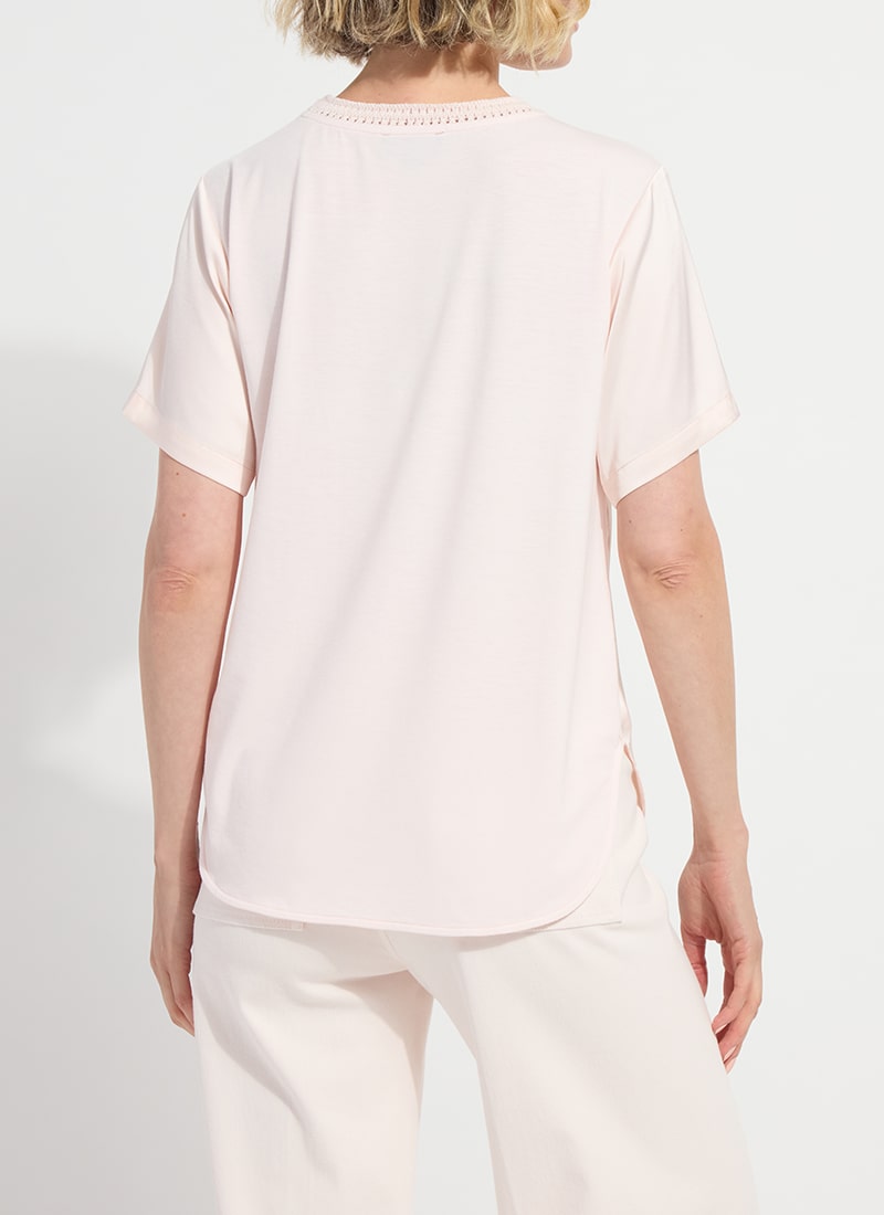 Crochet Neck Band Mixed Media Top