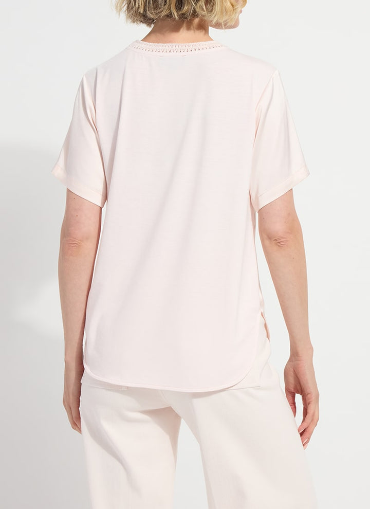 Crochet Neck Band Mixed Media Top