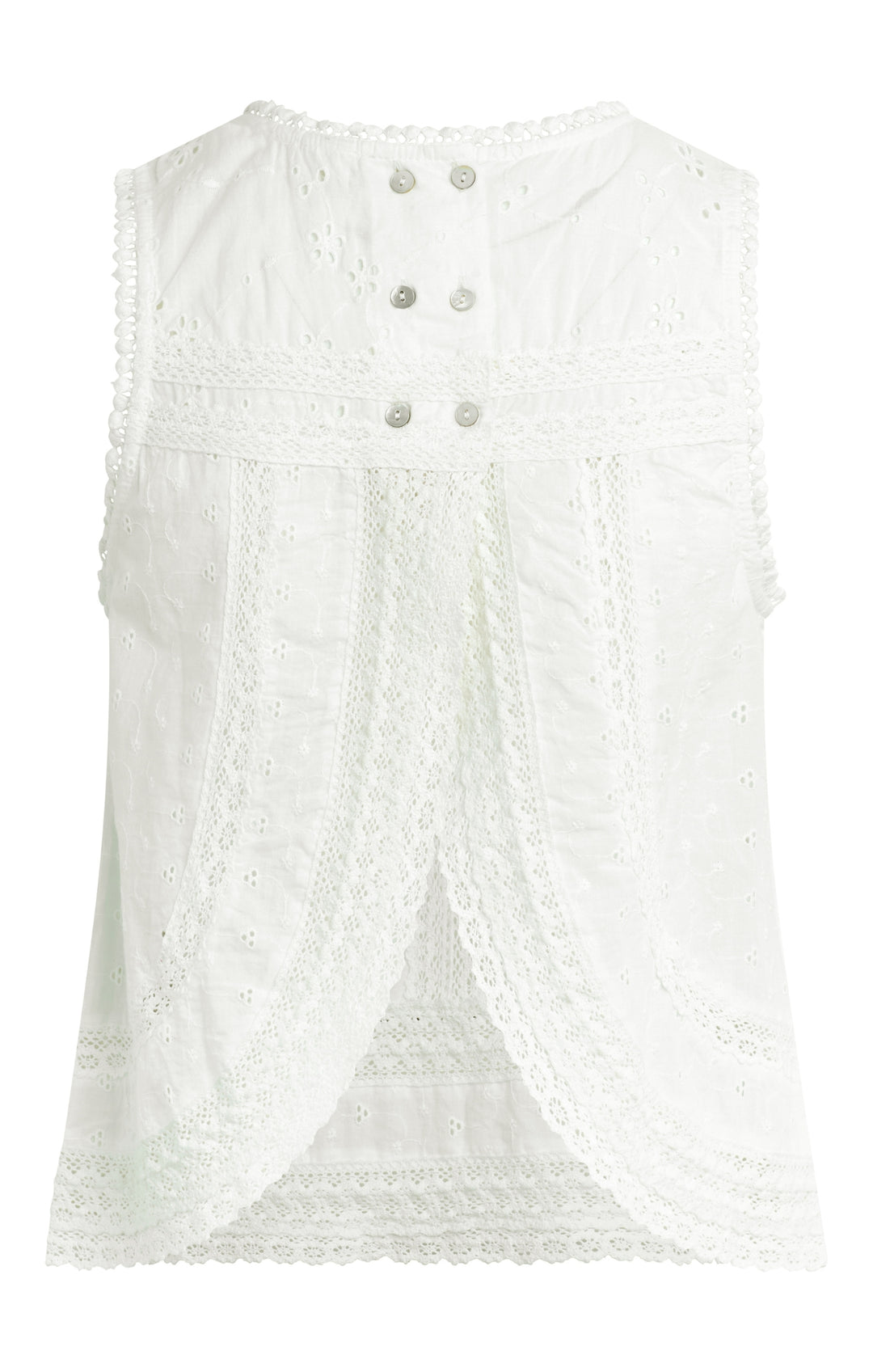 White Crochet Sleeveless Top