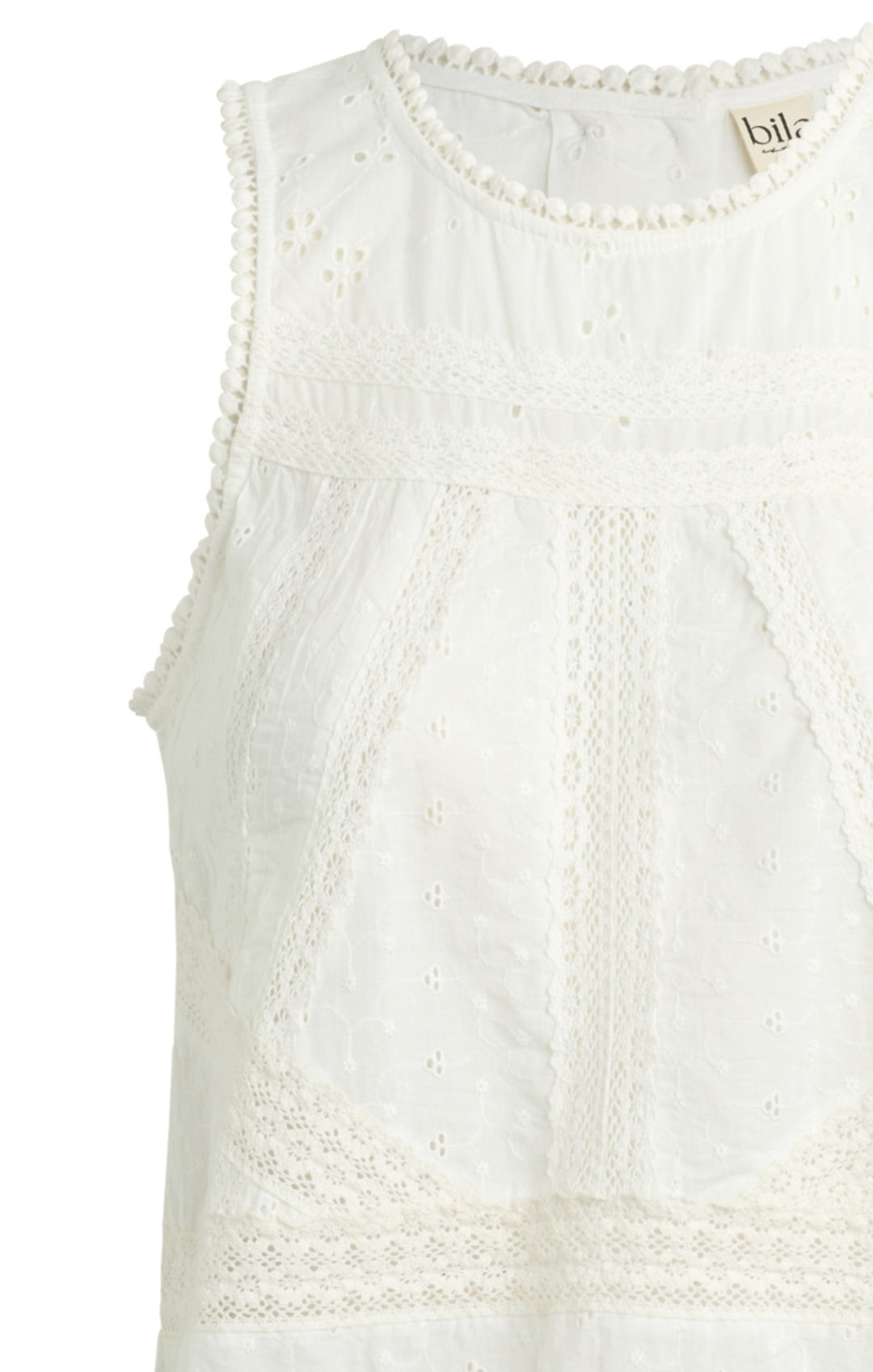 White Crochet Sleeveless Top