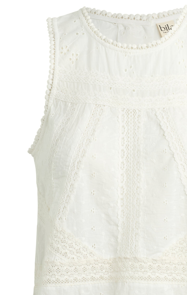 White Crochet Sleeveless Top