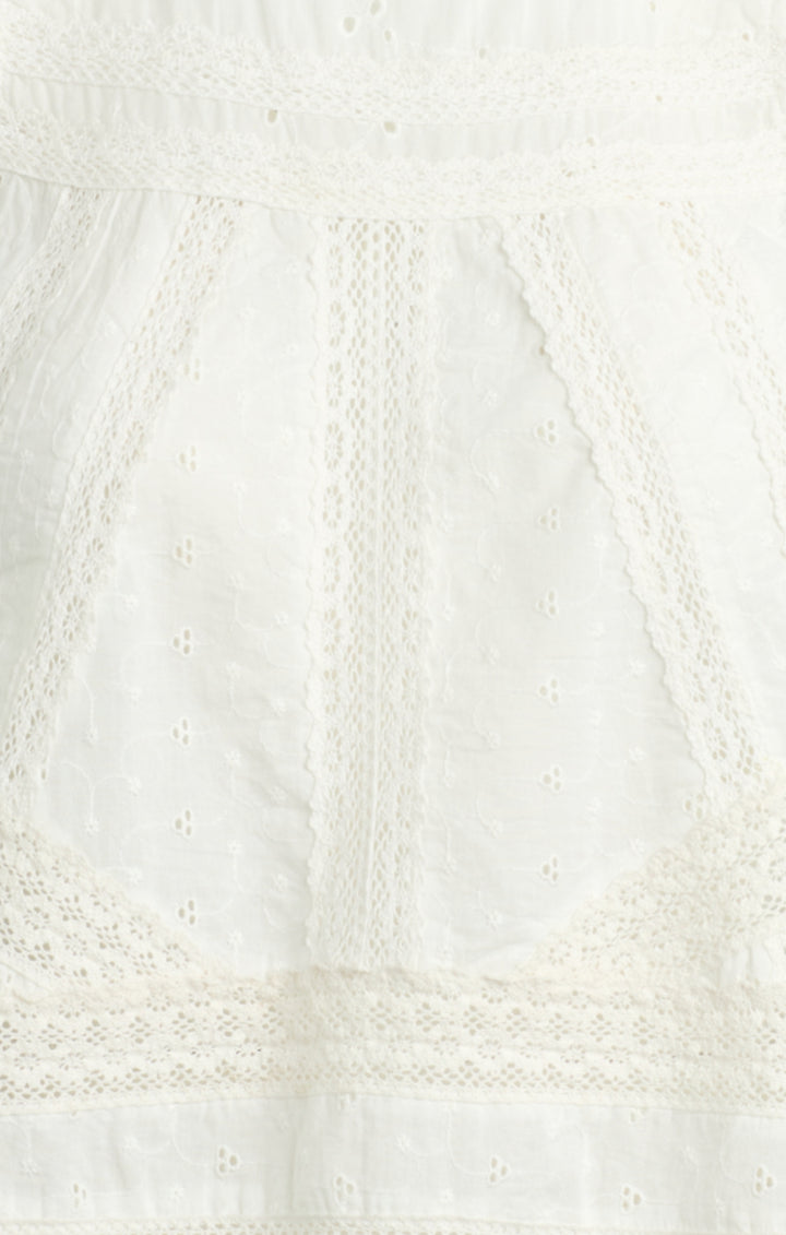 White Crochet Sleeveless Top