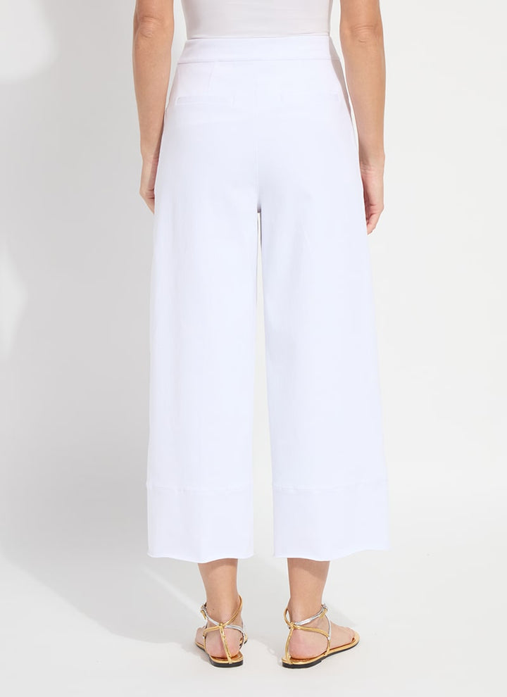 Dion Sailor Crop Palazzo White Denim