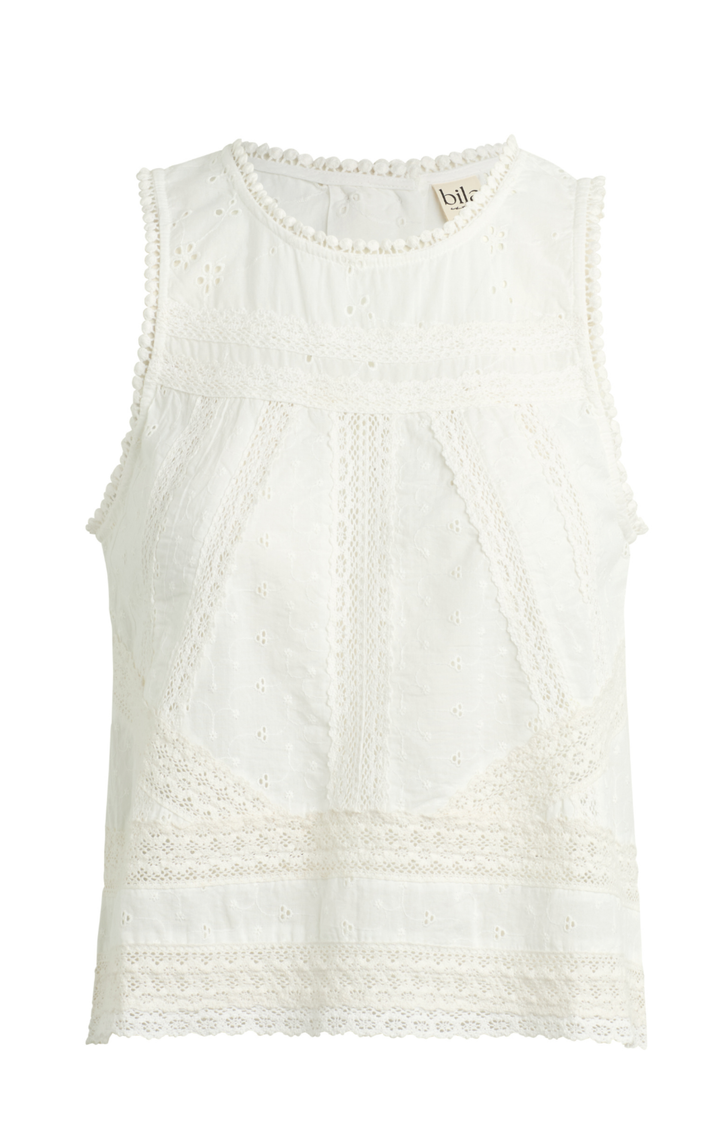 White Crochet Sleeveless Top