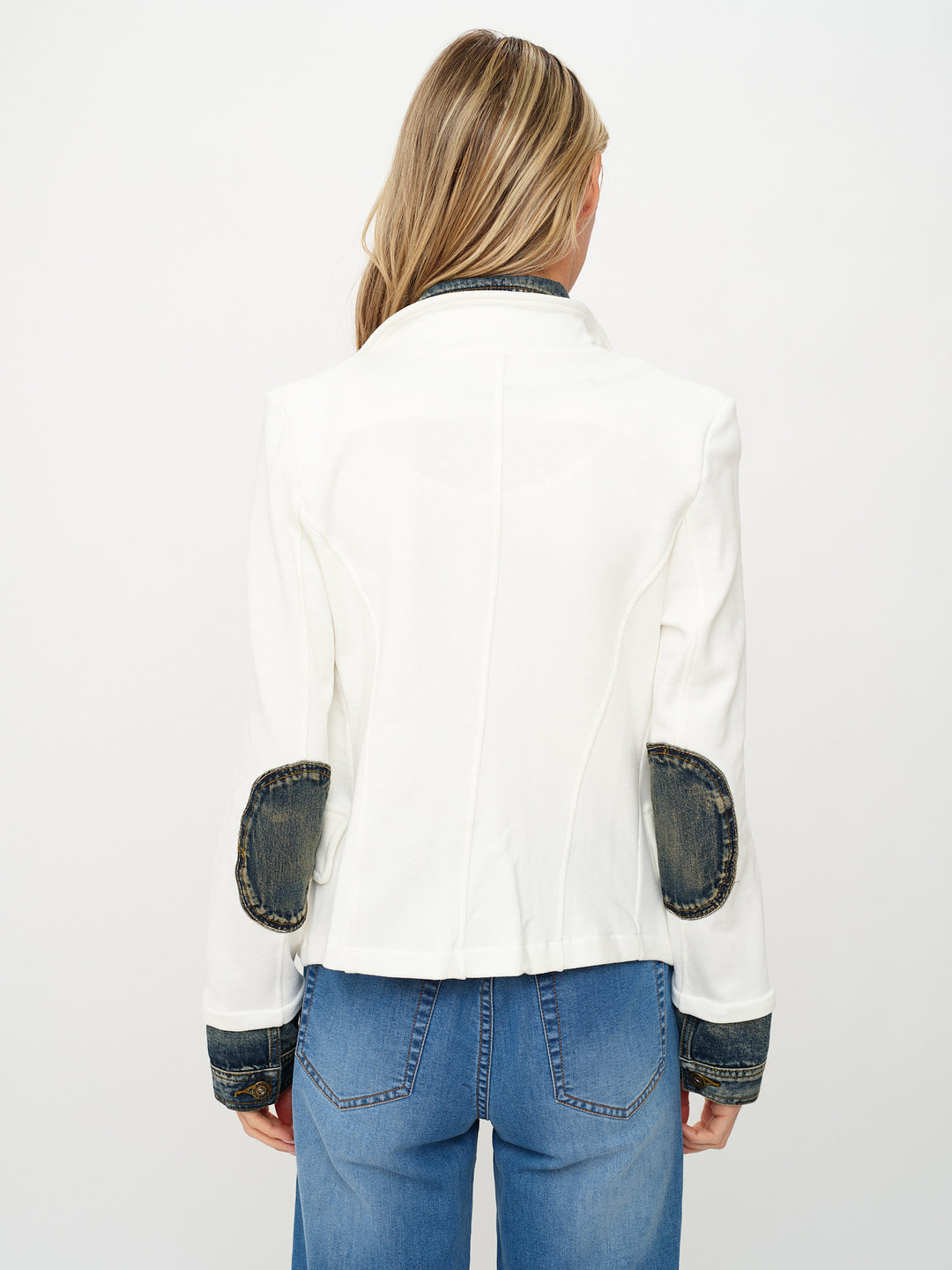 Mixed Media Ivory/Denim Jacket