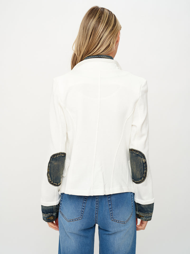 Mixed Media Ivory/Denim Jacket