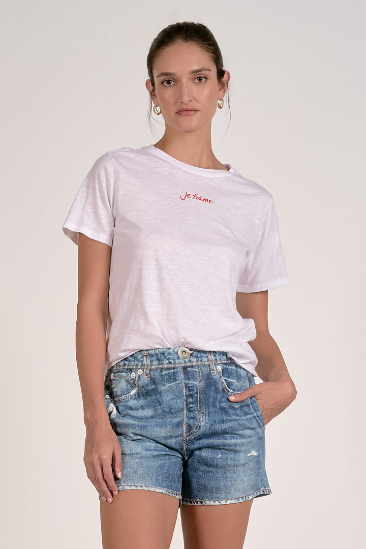 White Je T'aime Tee