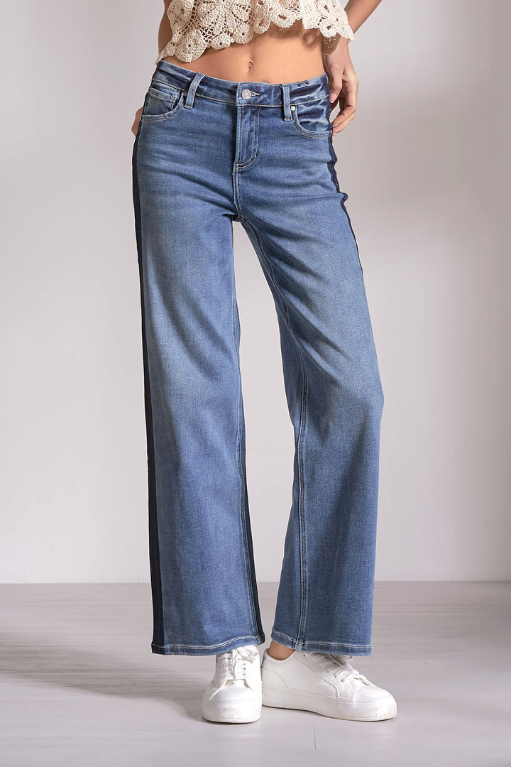 Track Stripe Straight Leg Jeans