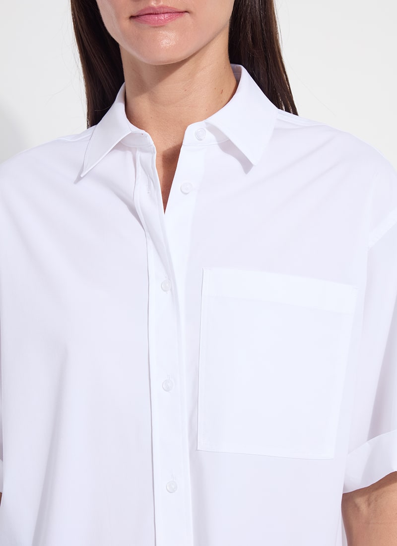 Corinna Oversized White Cropped Shirt
