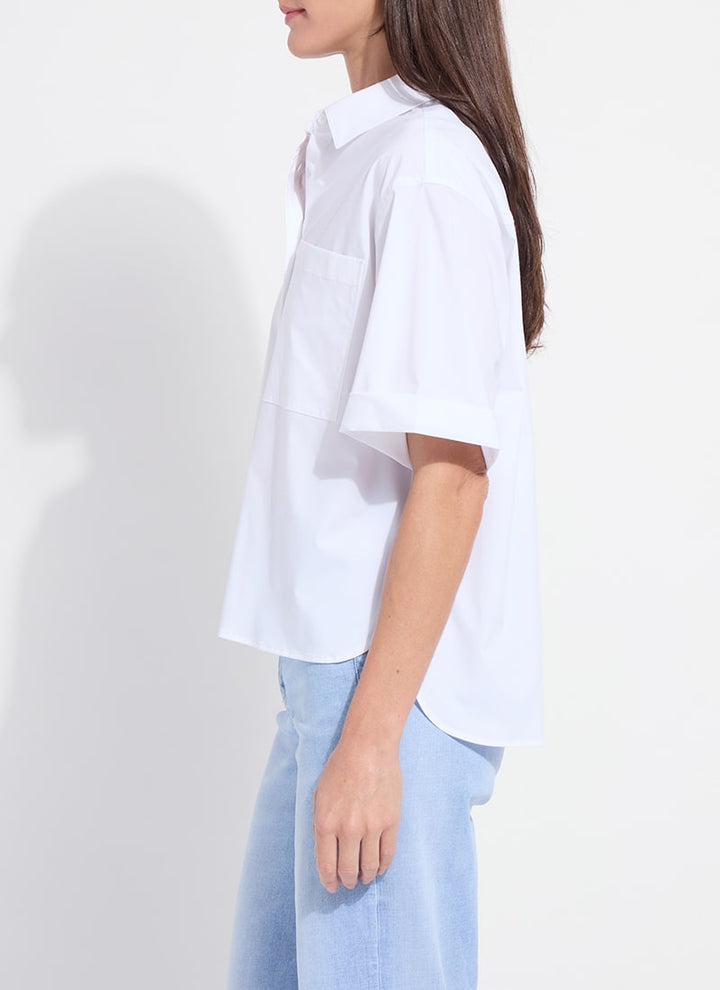 Corinna Oversized White Cropped Shirt