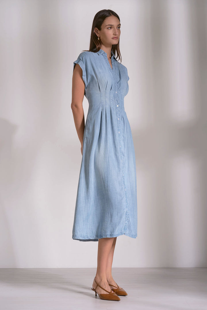 Denim Button Down Midi Dress