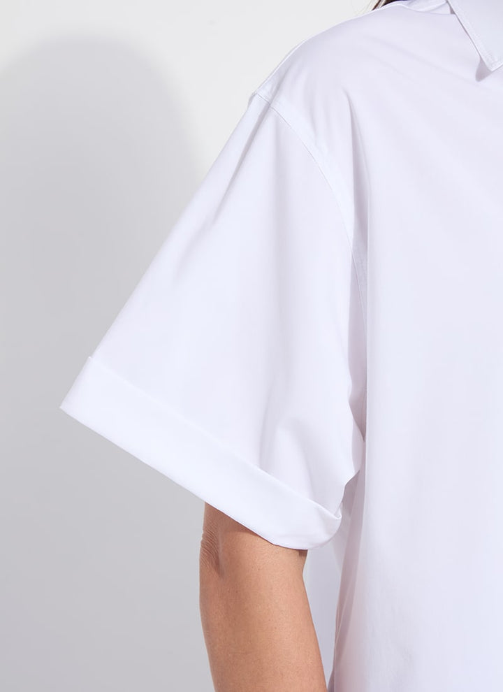 Corinna Oversized White Cropped Shirt