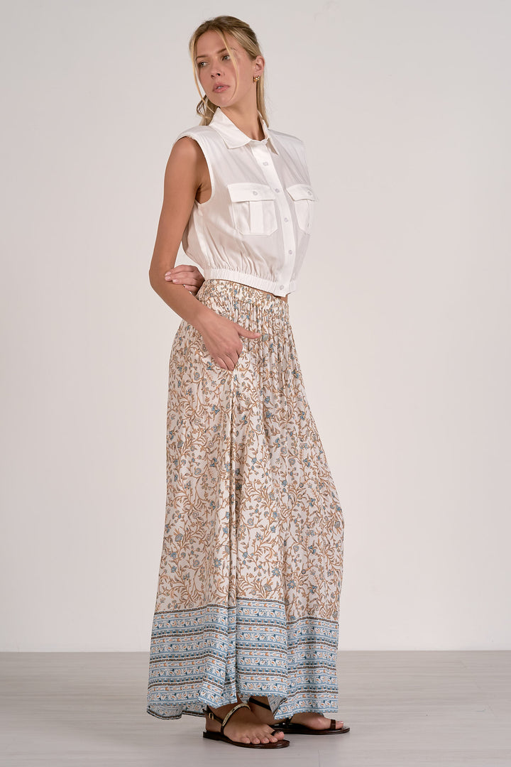 Blue Whimsy Printed Maxi Skirt