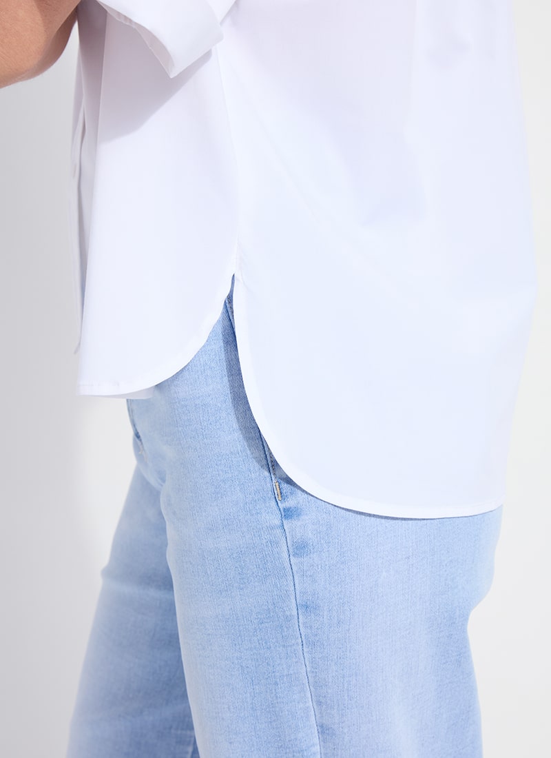 Corinna Oversized White Cropped Shirt