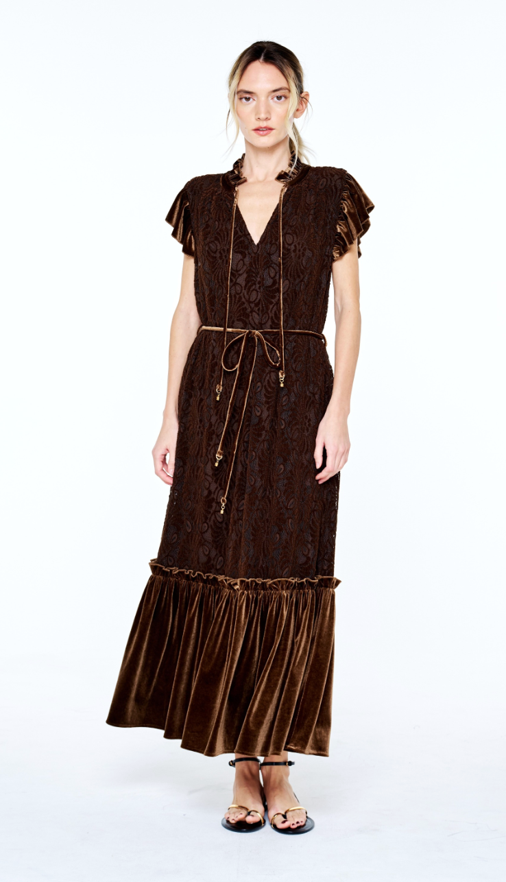 Velvet Lace Maxi Dress
