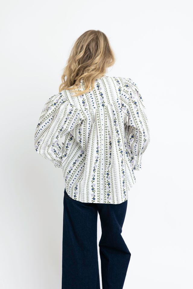 French Floral Long Sleeve Top