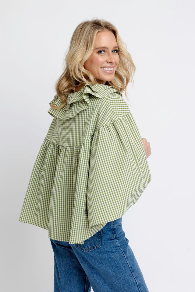 The Citrine Check Novelty Cape Top