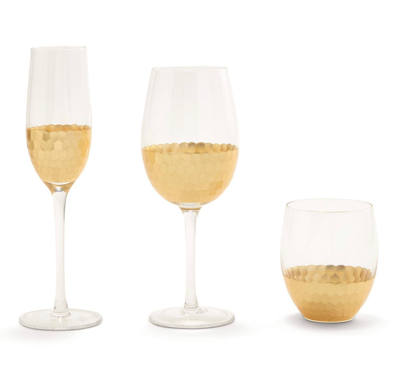 Gold Faceted Glasses