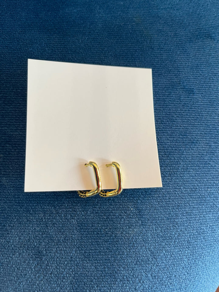 Gold Plated Square Huggies